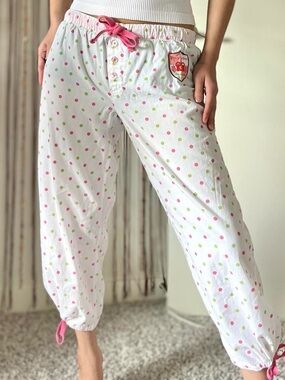 vintage polka dot capri pajama pants